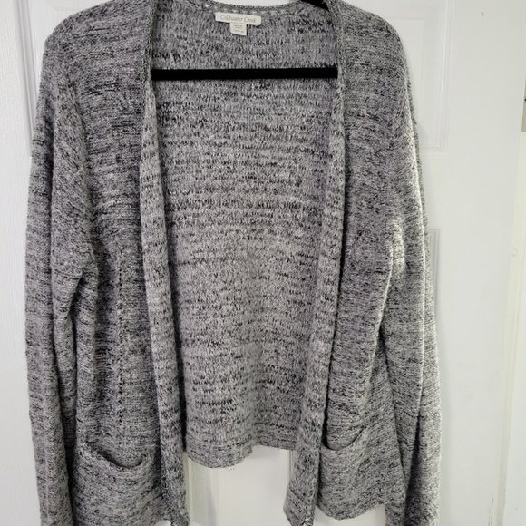Coldwater Creek open front gray‎ marl cardigan Size L - Picture 1 of 6